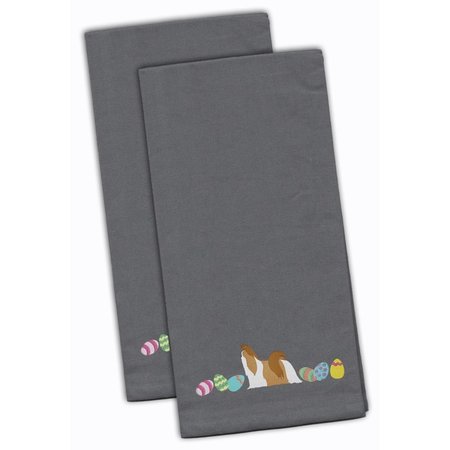 CAROLINES TREASURES Shih Tzu Easter Gray Embroidered Kitchen Towel CK1686GYTWE